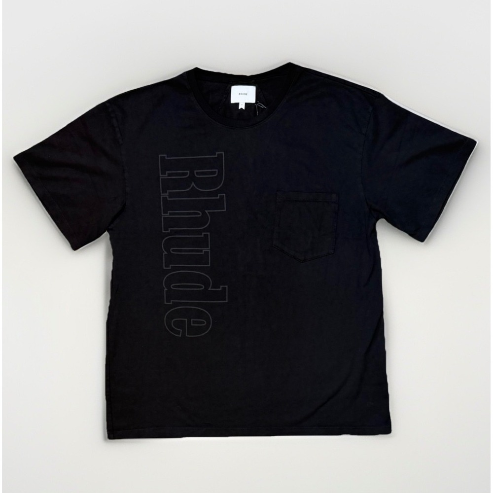 Rhude Logo Pocket Tee Black Size M Brand New